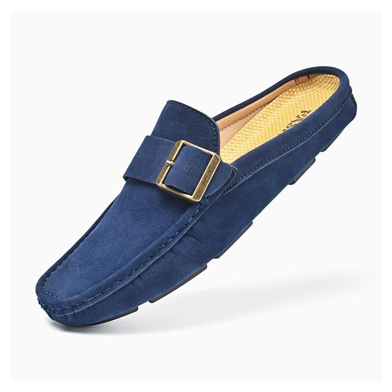 Fashion Mules Flats Man Slides Slippers Male New Brand Designer Mens Half Drag Shoes for Men Casual Vintage Loafers Fashion Half Shoes