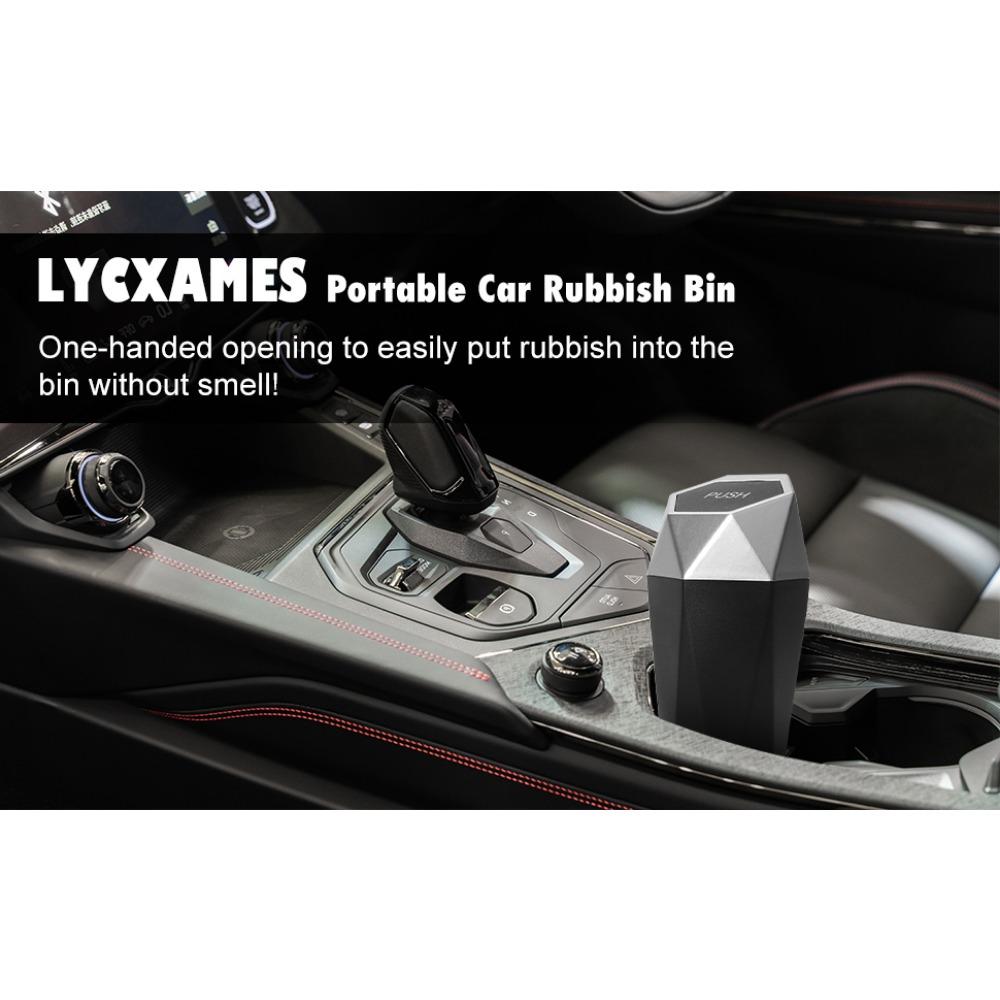 Car Rubbish Bin with Lid, Portable Vehicle Trash Bin, Car Cup Holder, Car Drink Holder Trash Bin, Suitable for Cars, Bedrooms, Offices