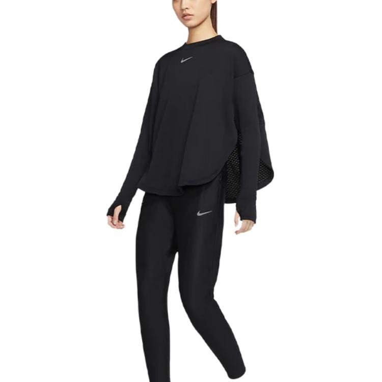 Nike Sweatshirts Women's Black Crew Neck Moderate Regular CU3394-010