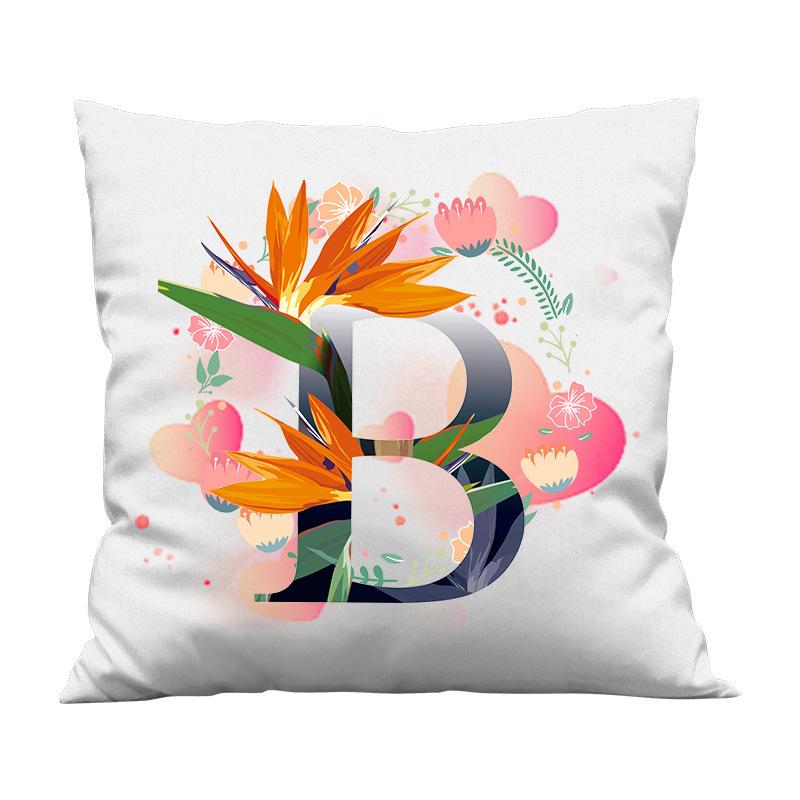 Nordischer Ins-Stil Weißer Valentinstag 26 Englische Buchstaben Digitaldruck Sofakissen Pfirsichhaut Kissenbezug