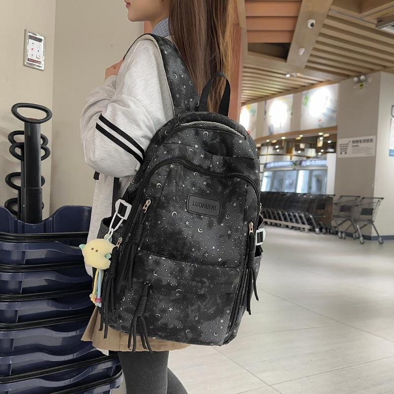 New Academy Style School Bag Boys and Girls Junior High School Students Cute Sweet Printed Backpack Lightweight Large Capacity Backpack
