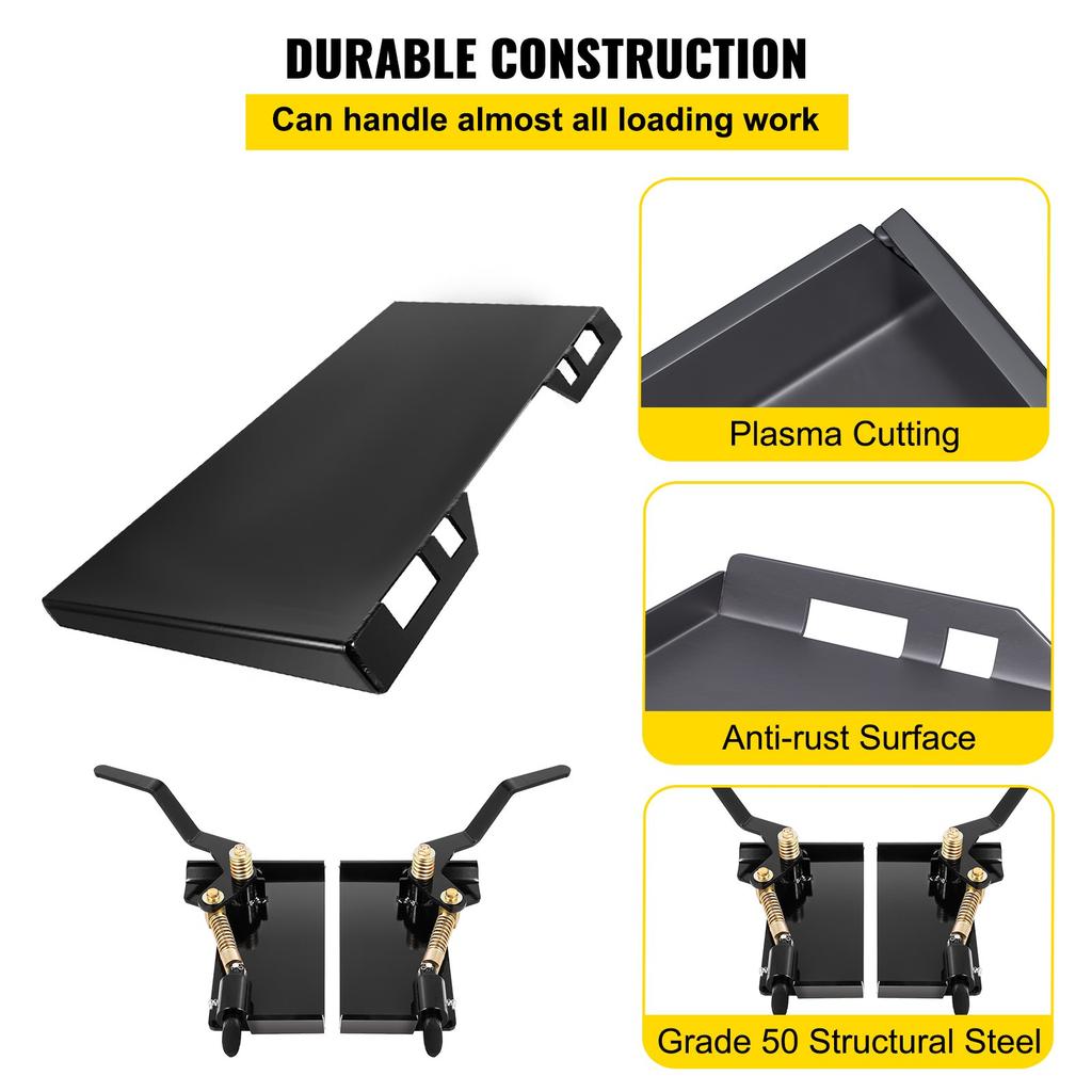 VEVOR Skid Steer Attachment 3/8in Skid Steer Quick Attach Plate 85LBS Skidsteer Attachment 18.5\" Height Quick Attach Skid Steer Attachments for