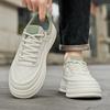 Fashion Trendy Men's Pu Leather Platform Casual Shoes Student Breathable Board Shoes Spring Autumn White Walking Sneakers Zapatos Tenis