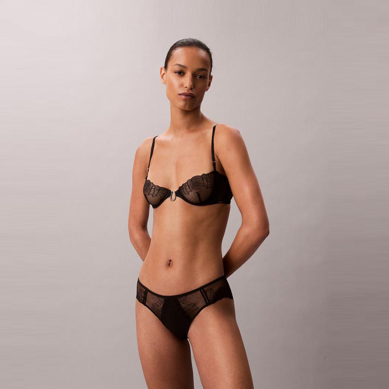 Calvin Klein Black Label Sexy Lace Semi-Covered Comfortable Triangle Underwear Women Underwear QF8361AD