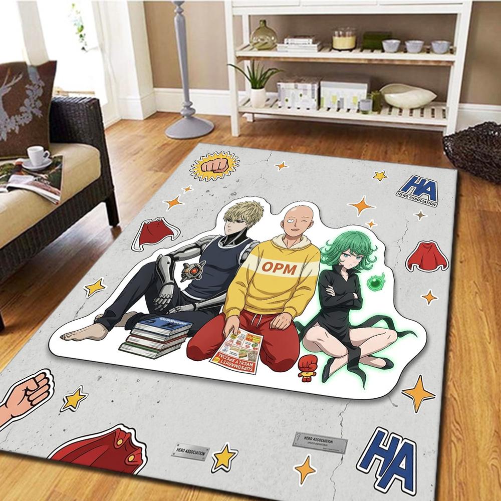 Tappeto per Soggiorno e Tappeto per Camera da Letto One-Punch Man, Tappetino Cool per Film e Tappetino Gioco per Pavimento - HE44