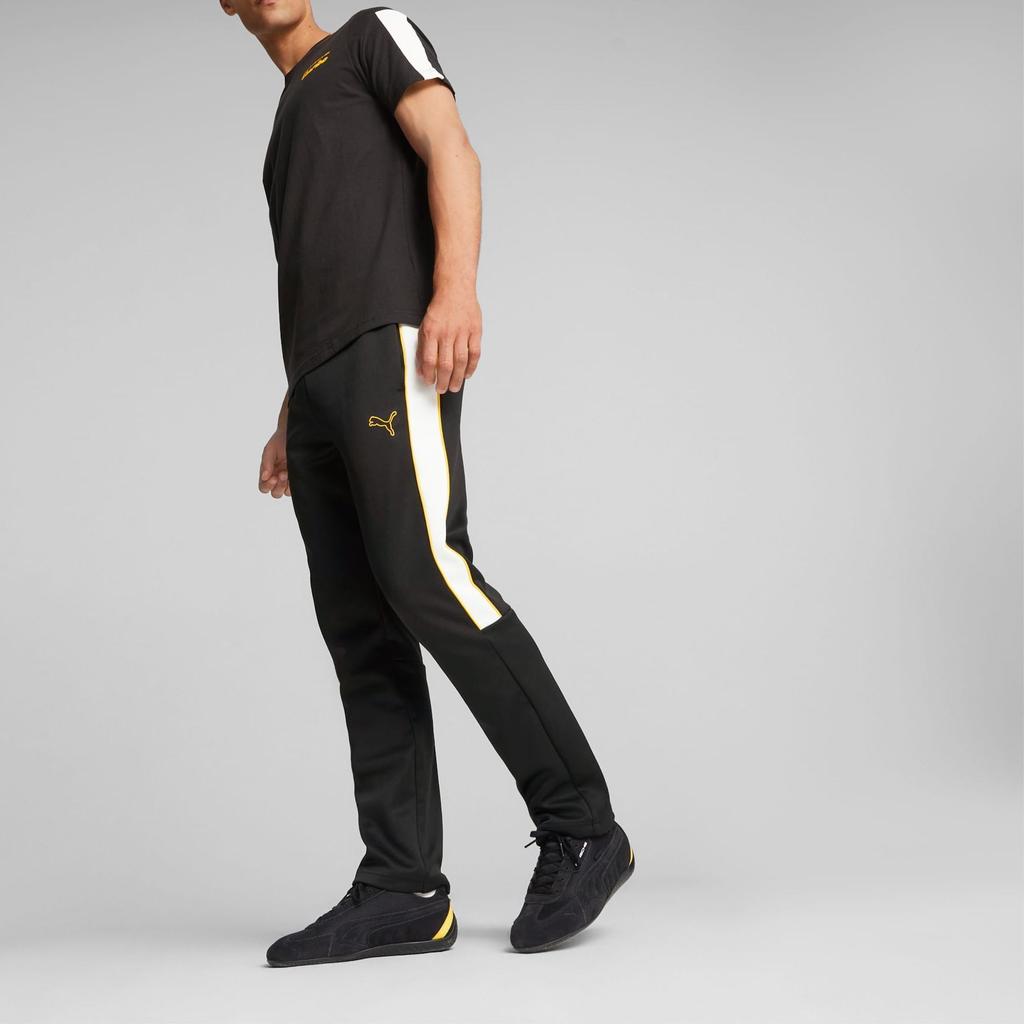 Puma Porsche Legacy MT7 Pantaloni da tuta Design color block Casual Vita media Lavorati a maglia Pantaloni sportivi Pantaloni da uomo Nero 621018-01