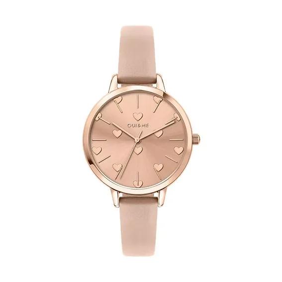 Oui & Me Petite Amourette Rose Gold Sunray Dial Leather Strap Quartz ME010106 Women's Watch