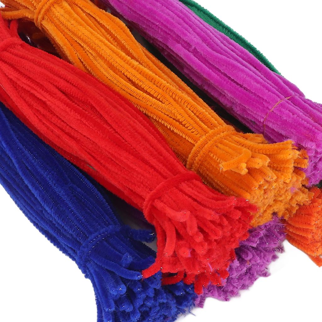 700pcs Chenille Stems Flexible Bendable DIY Educational Plush Pipe Cleaners Craft Supplies for Handworked Course Art