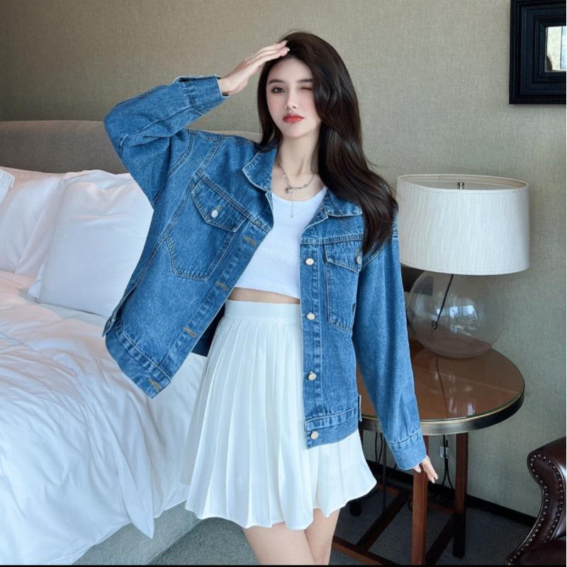 Korean Style Embroidered Loose Denim Jacket for Autumn/Winter
