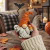 Halloween Gnome Figurine, Small Resin Dwarf Table Decoration, Spooky Pumpkin Bat Skull Gnome Statue for Tiered Tray, Tabletop, Home Decor