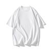 Gładki T-shirt z krótkim rękawem z czystej bawełny z okrągłym dekoltem, luźny, błyszczący, czarno-biały, cekinowy