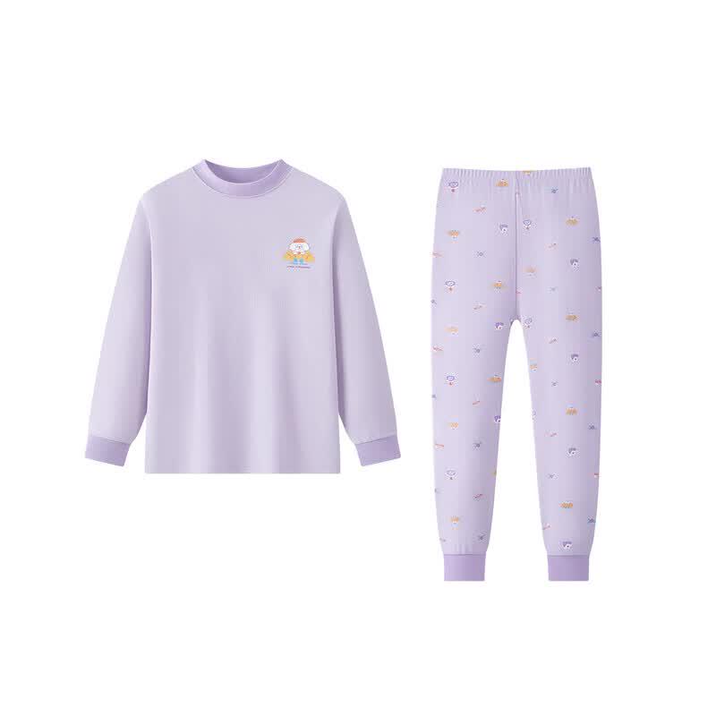 Girls' 7A Antibacterial 100% Cotton Thermal Underwear Set