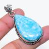 Natürlicher Larimar Edelstein Handgefertigter 925 Sterling Silber Schmuck Anhänger 2,01" AP-15748