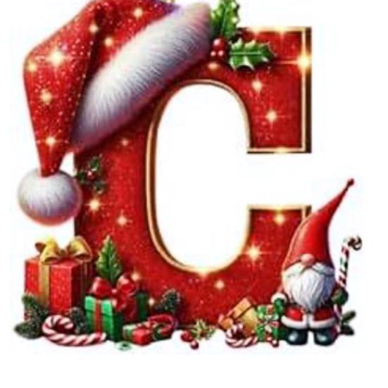 Red Initials Christmas Ornaments 2D Acrylic Personalized Gnomes Monogram Pendant with Santa Hat 26 Letters Christmas Tree Hanging Decoration for Xmas