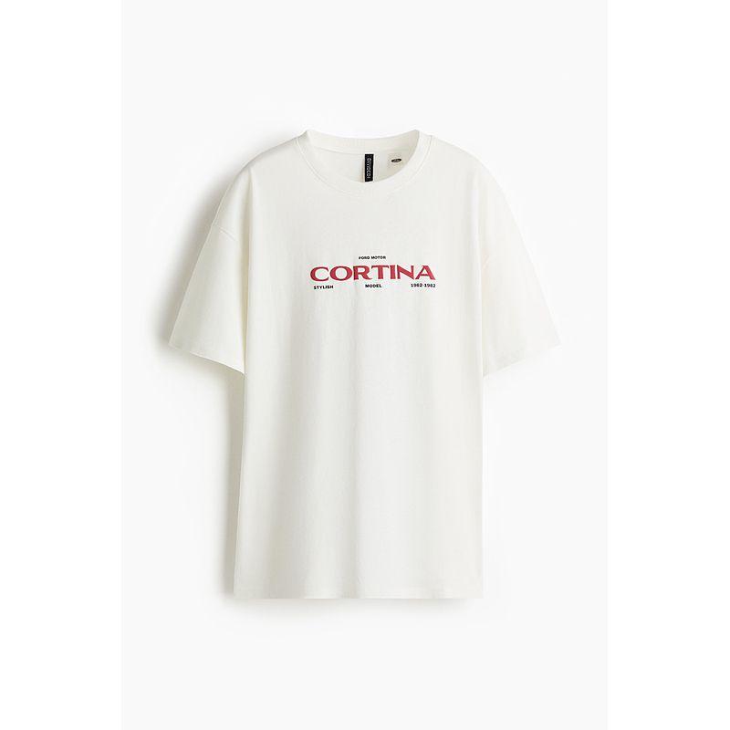 

HM 2025 New Fall Women s Clothing T-shirt Minimalist Trendy Casual Fashion Large Profile Print Tops 1296052 White/Ford 155/80(XS)