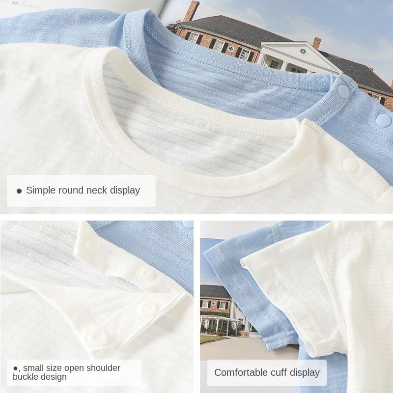 Babykläder Casual Kortärmade T-shirts Sommarkläder Pojkar Flickor Baby Barn Barn Sommar Halv-ärmade Toppar