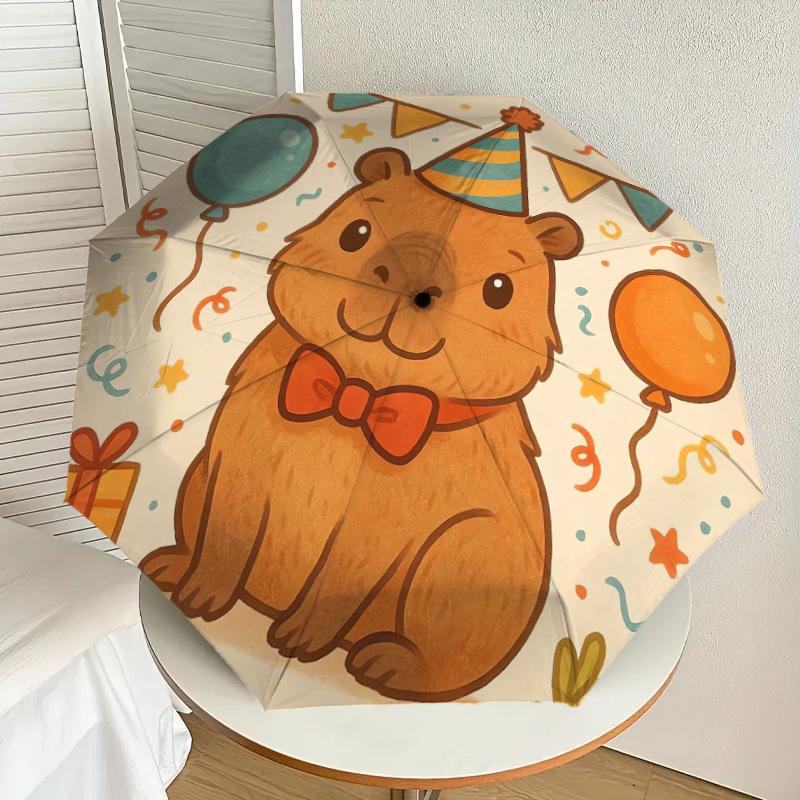 

1pc Birthday Party Capybara Umbrella with Plastic Handle,Suitable for All Seasons Home Travel Outdoor UmbrellaDD183