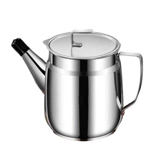Stainless Steel Oil Filter Container with Fine Mesh 1500/2000ml Heat-Resistant Kitchen Oil Jug for Frying Lard Grease Storage Rust-Proof