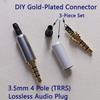 1/3/5 Sets Gold-Plated 3.5mm Stereo Headphone Plug 3 Pole / 4 Pole TRS TRRS Audio Jack Connector for DIY Headphone RepairGood product