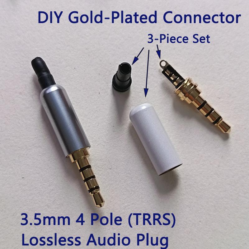 1/3/5 Sets Gold-Plated 3.5mm Stereo Headphone Plug 3 Pole / 4 Pole TRS TRRS Audio Jack Connector for DIY Headphone RepairGood product