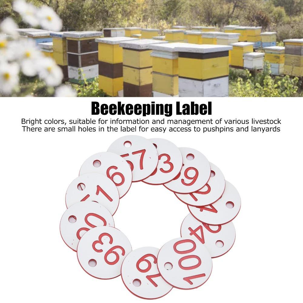 50Pcs ABS Beehive Tag With Hole Beekeeping Tag Numbered Sign Labels Disease Prevention Control белый