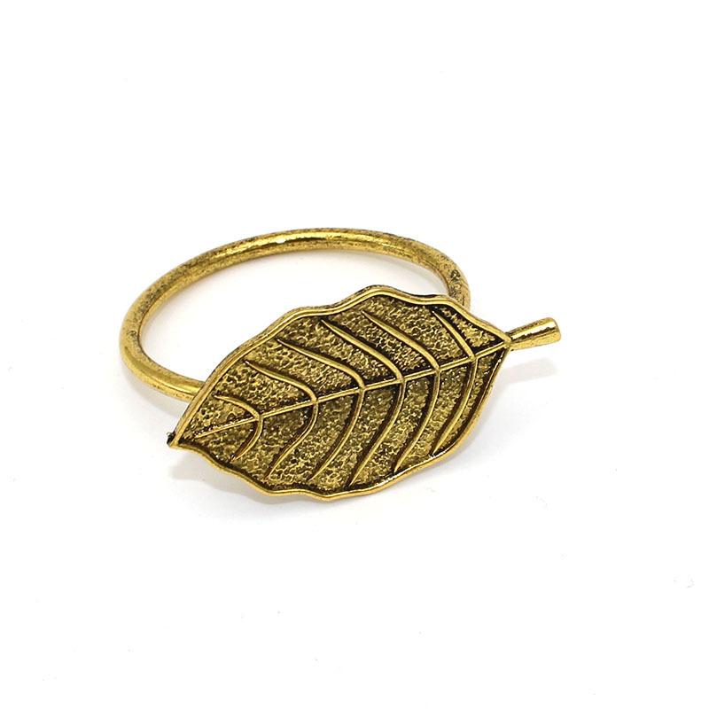 10pcs/ot Classic Vintage Leaf Napkin Ring Leaf Napkin Buckle Maple Leaf Alloy Napkin Ring Wedding Table Decoration