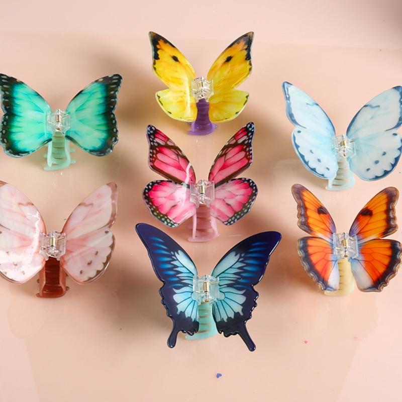 Acryl Schmetterling Haarspange Simulationsschmetterling Haarklammer Stilvolles Haaraccessoire Modischer Haargriff Geschenk für Mädchen