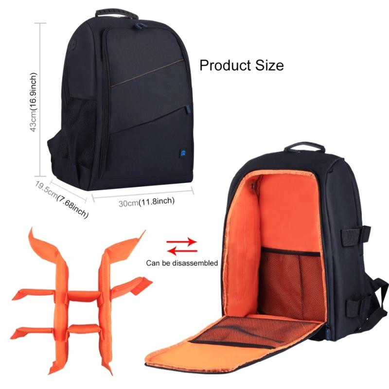 PULUZ Utendørs Bærbar Vanntett Ripesikker Dual Shoulder Backpack Kameraveske Digital DSLR-bilde