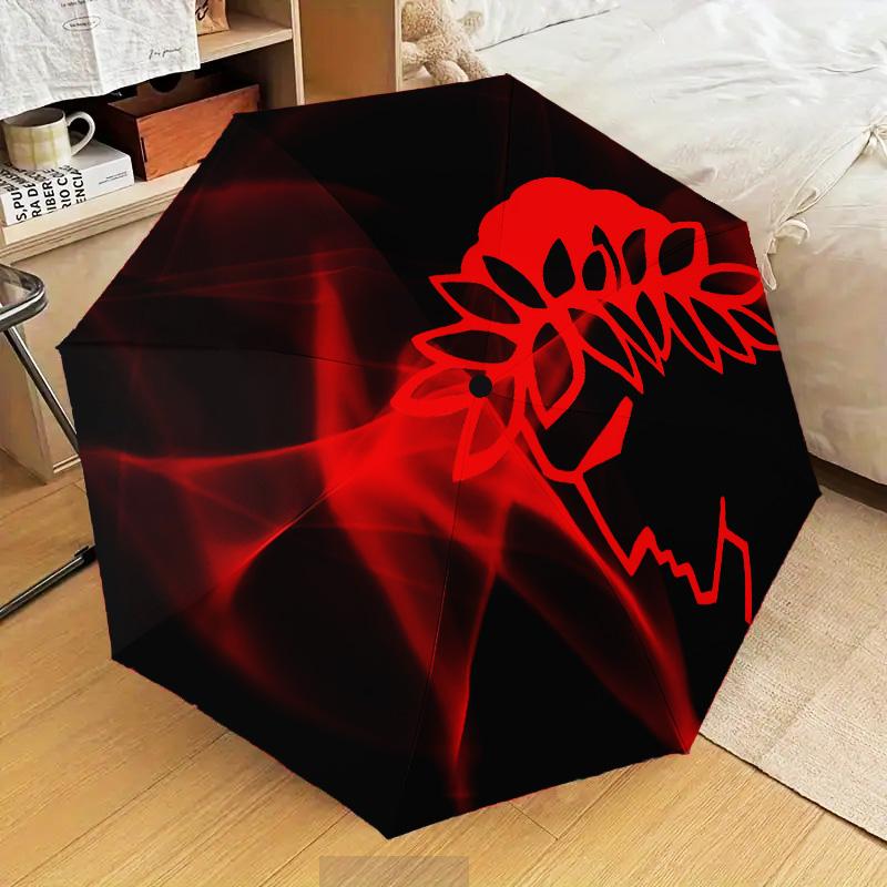 Olympiacos Fc Crest Design Automatic Folding Umbrella - 8-Rib Travel Umbrella with Auto Open/Close & Portable Gifts for holidays or birthdays