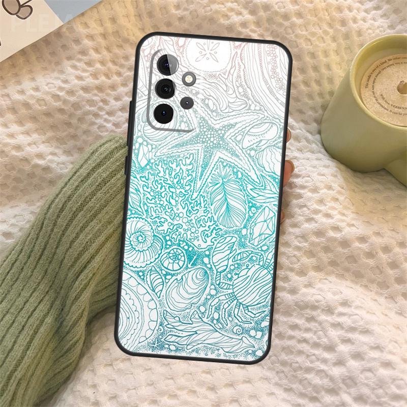 Seashell Shell Sea Art Case For Samsung Galaxy A16 A33 A36 A56 A26 A15 A55 A53 A35 A22 A32 A52 A54 A34 A14 A05 A06