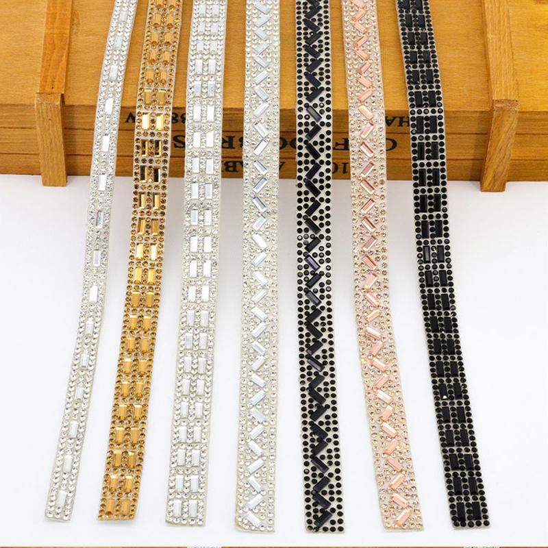 10pcs Rhinestone Ribbons Roll Diamond Sparkling Banding Party Gift Trim Decoration DIY Crafts Self-Adhesive Rhinestone Sticker