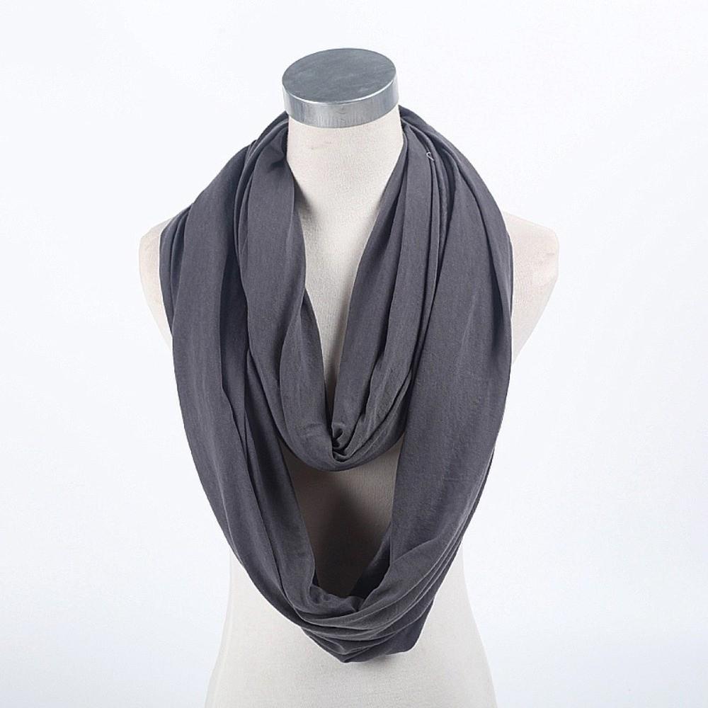 Soft Infinity Scarf Solid Color Loop Scarf Fashion Circle Scarf  for Women