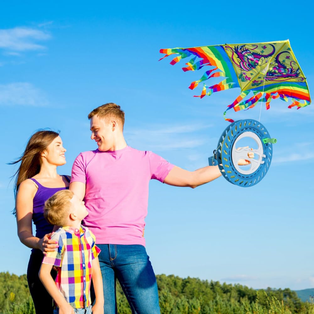 Kite Flying Reel, Kite Wheel, 18cm, with 350m Line, Kite Line Winder, Rotating Reel, Kite Flying Reel, Hand Fishing, Boat Fishing, Long-Term Use,