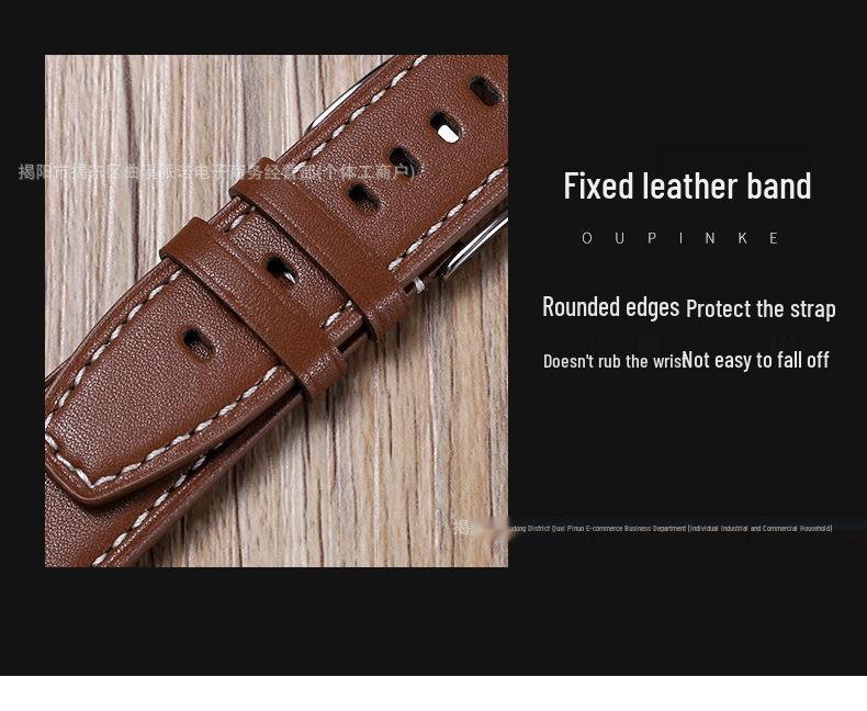 Samsung and Huawei GT3/4/5 Genuine Leather Watch Strap with Pin Buckle, New Universal Smartwatch Strap 18-22mm.