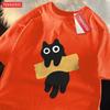 Adaptive Tape Cat Cartoon Printprint Mans Tee Clothing Cartoon Comfort Tshirt Round Neck Tshirts Retro Sxxxl Half Sleeve