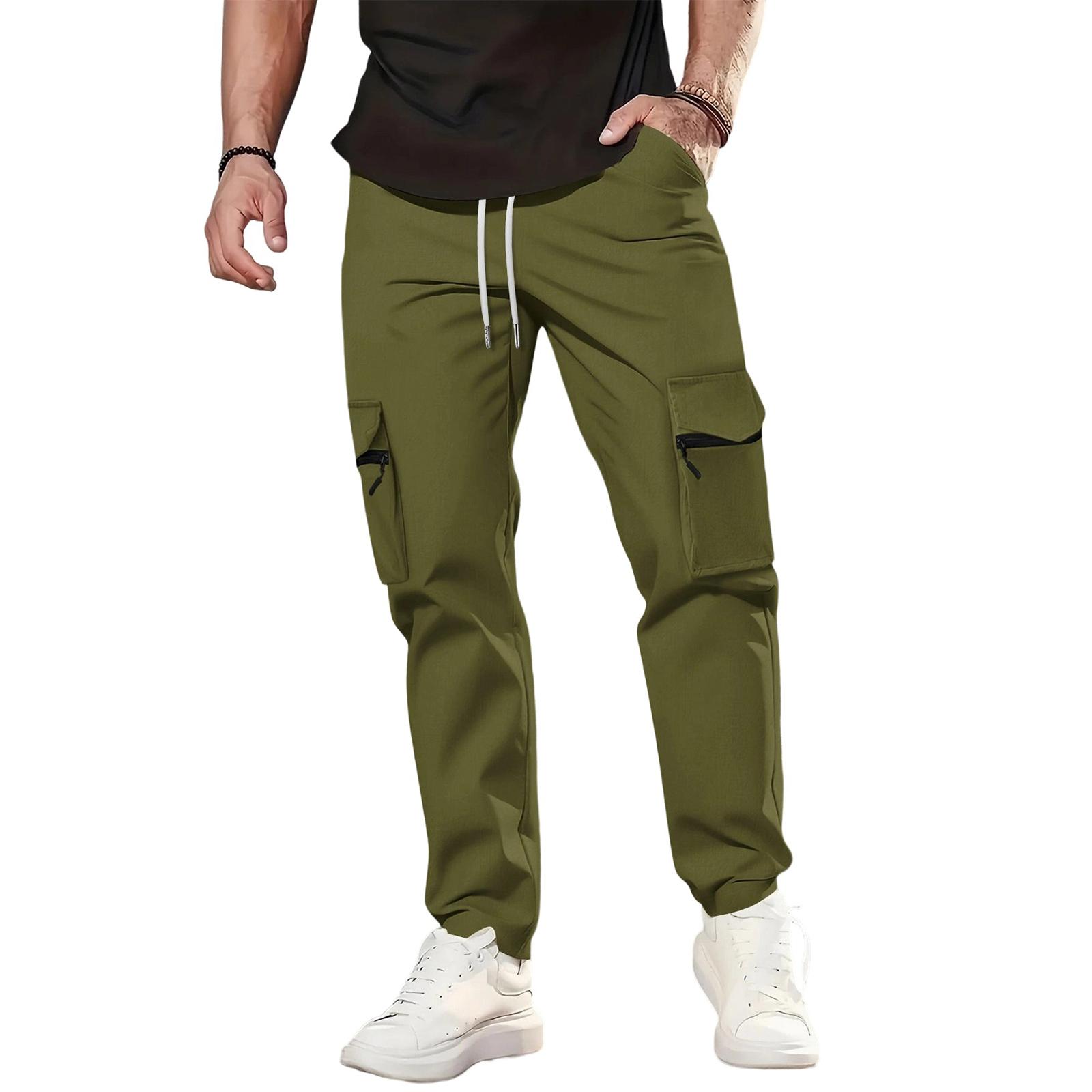 

Men s Sports Casual Jogging Trousers Lightweight Hiking Work Pants Outdoor Pant L армія зелений колір