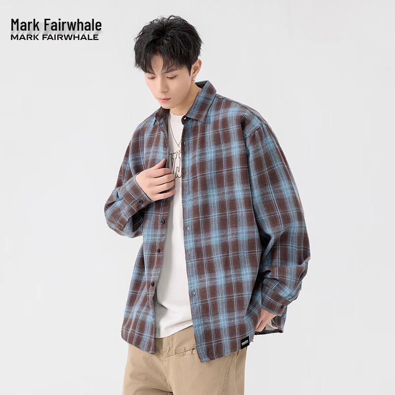 Mark Fairwhale American Retro Plaid Long Sleeve Shirt