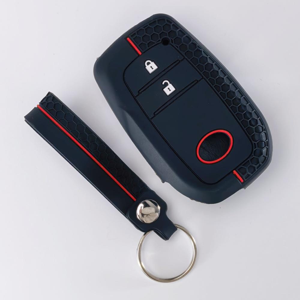Key Case Cover for Toyota Corolla Yaris Prius Hilux Cruiser Hatchback Cross Land with Keychain Anti-Scratch Guard Shockproof Protection