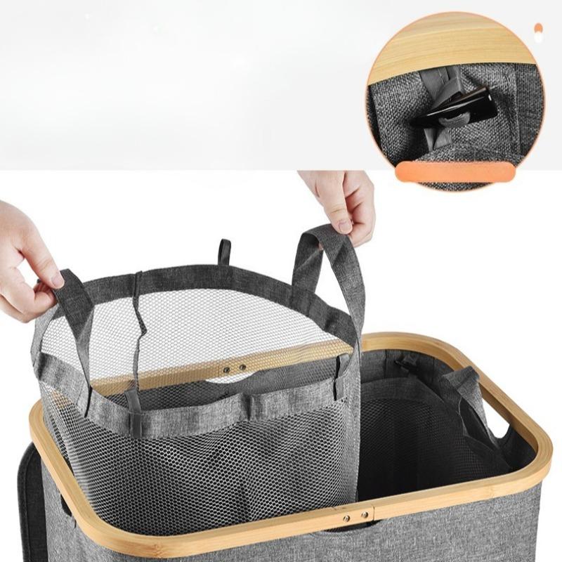 Folding Dirty Laundry Basket Removable Laundry Baskets Portable Clothes Organizer Hamper Large Bathroom Storage Hampers with Lid