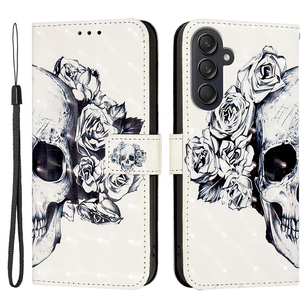 For Samsung Galaxy M55 5G/C55 5G/F55 5G Leather Case Pattern Printing Wallet Stand Mobile Cover with Strap