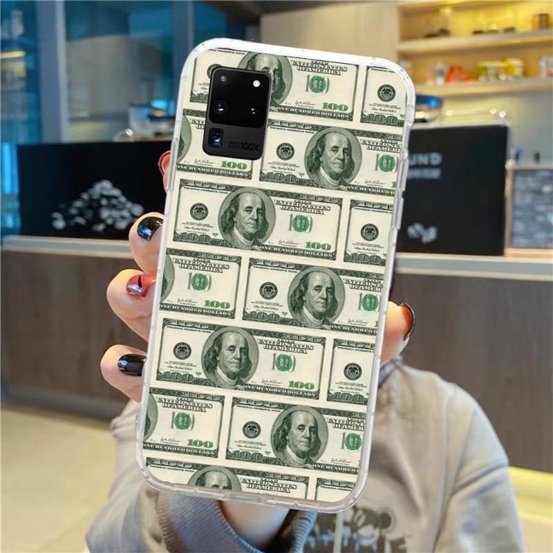 

НАС. Чехол для телефона с долларами и деньгами для Samsung Galaxy S10 S21 S22 Plus Ultra A91 A51 A21S A12, прозрачный чехол для телефона Samsung A91