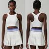 Sports Fitness Yoga Wear Suit Female Exposure-Proof Skirt Pocket Tennis Skirt Quick-Drying Shockproof Beauty Back Exercise Bra