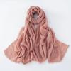 47 Colors Winter Hijab Fluffy Cotton Polyester Scarf Soft Pashmina Warm Neck Wrap Women Plain Fashion Cosy Shawl Shemagh