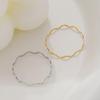 2023 Ultra-Thin Wave Titanium Ring with 18K Gold Plating - Trendy & Minimalistic Design
