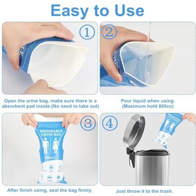 Ensemble de 10 pièces Capacité 800ML Sacs d'Urination d'Urgence Portables Nettoyage Jetables Sac à Vomissements Sac de Toilette Portable de Voyage