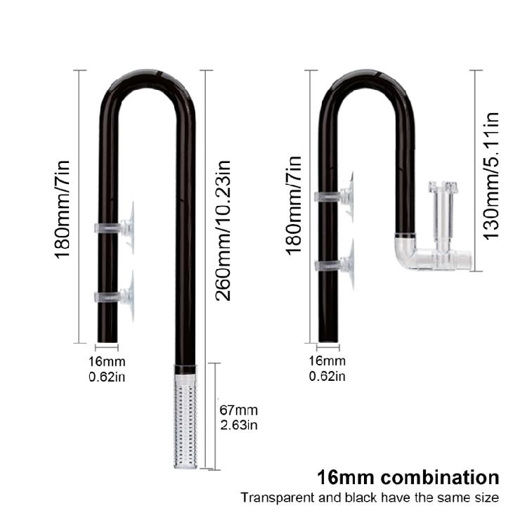 Surface Skimmer for Aquariums Removes Dust Organic Matter Drain Tube Pipe