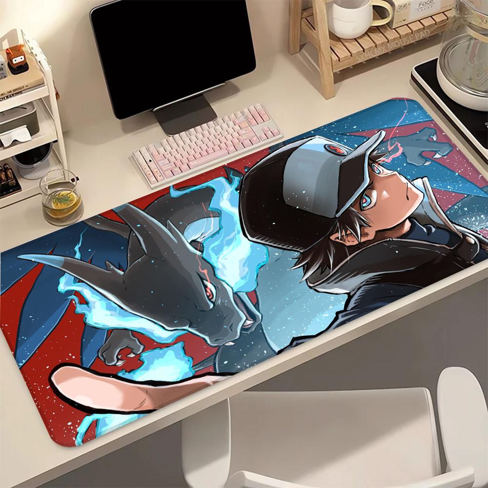 Charizard  Mouse Pad XXL Extended Gaming Desk Mat AntiSlip Rubber Stitched Edge HD Print Gamer Gift for Dragon Type Fans
