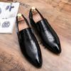 Fashion Loafer New Fashionable Men PU Embossed Pattern Without Lacing Up Business Banquet Shoes Pointed Tip Comfortable Men Shoes
