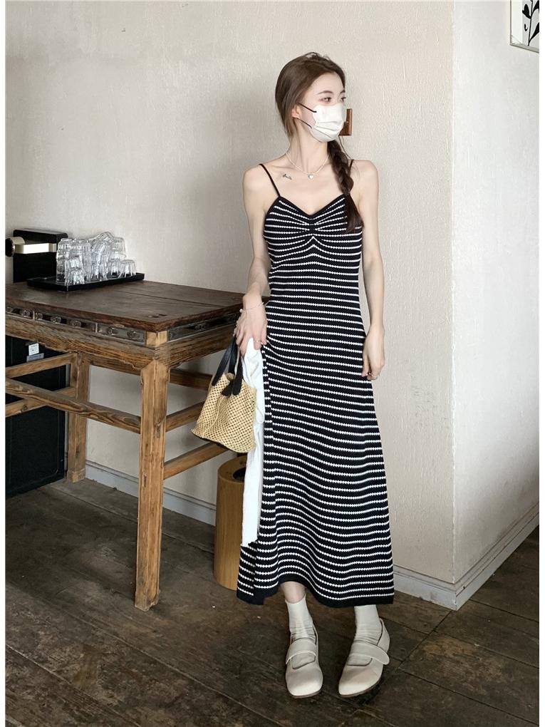Stylish Sleeveless Striped Beach Dress - Summer Slim Fit for Women