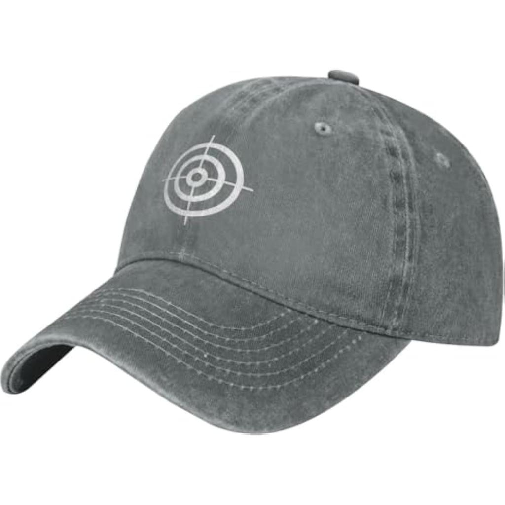 Target Bullseye Baseball Cap Washed Cotton Unisex Adjustable Outdoor Sports Hat